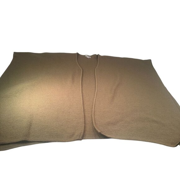 The Winding Road Open Front Cardigan Vintage Poncho Peru Sweater Jacket Olive - Picture 4 of 16